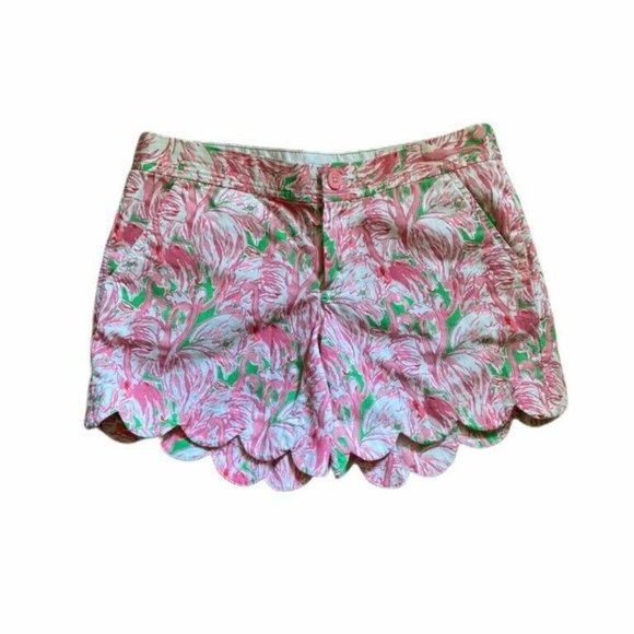 Lilly Pulitzer Pants - Lilly Pulitzer Womens Buttercup Shorts Pink Green